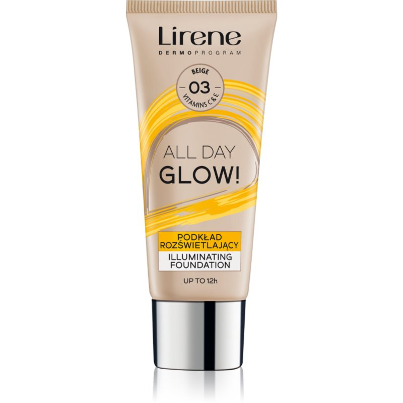 Lirene Vitamin C rozjasňující fluidní make-up pro dlouhotrvající efekt odstín 03 Beige 30 ml
