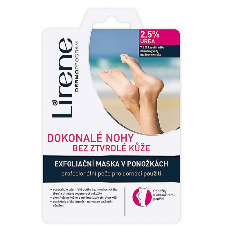 Lirene Foot Care exfoliační ponožky pro zjemnění a hydrataci pokožky nohou 2,5% Urea 1 pár