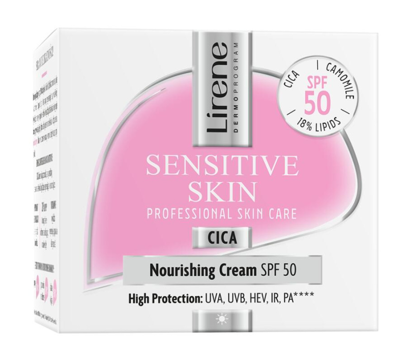 Lirene Sensitive Skin CICA Ochranný krém SPF50 50 ml