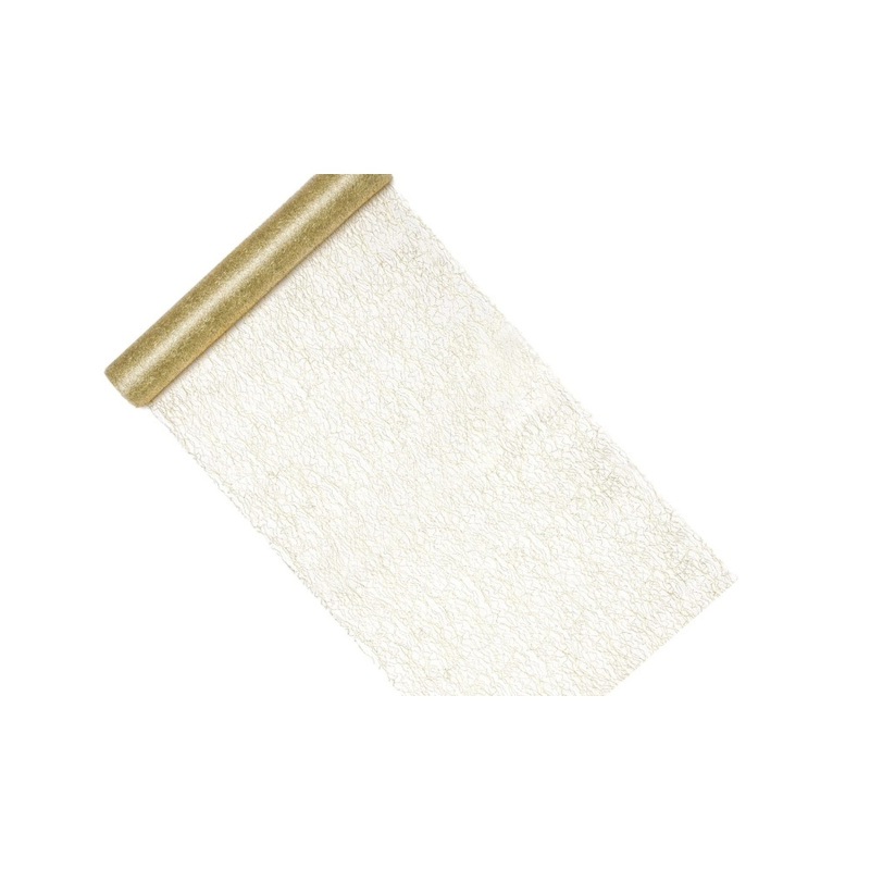 Partydeco Síťovina Glossy, zlatá, 36 cm x 9 m