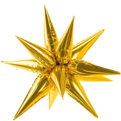 Balónek fóliový 70 cm 3D Star zlatá 1 ks
