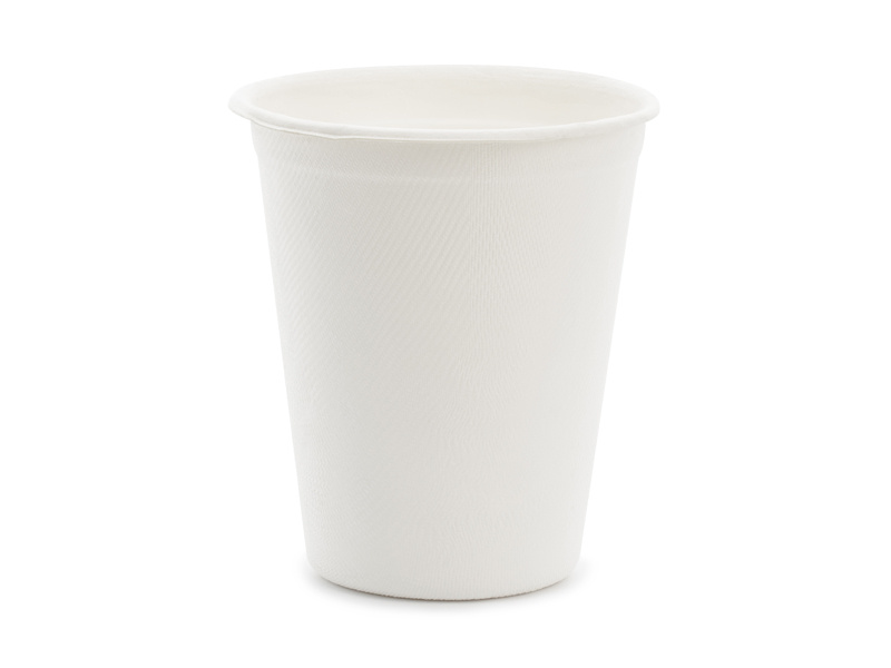 PartyDeco EKO kelímky z cukrové třtiny BÍLÉ, 250 ml, 6 ks