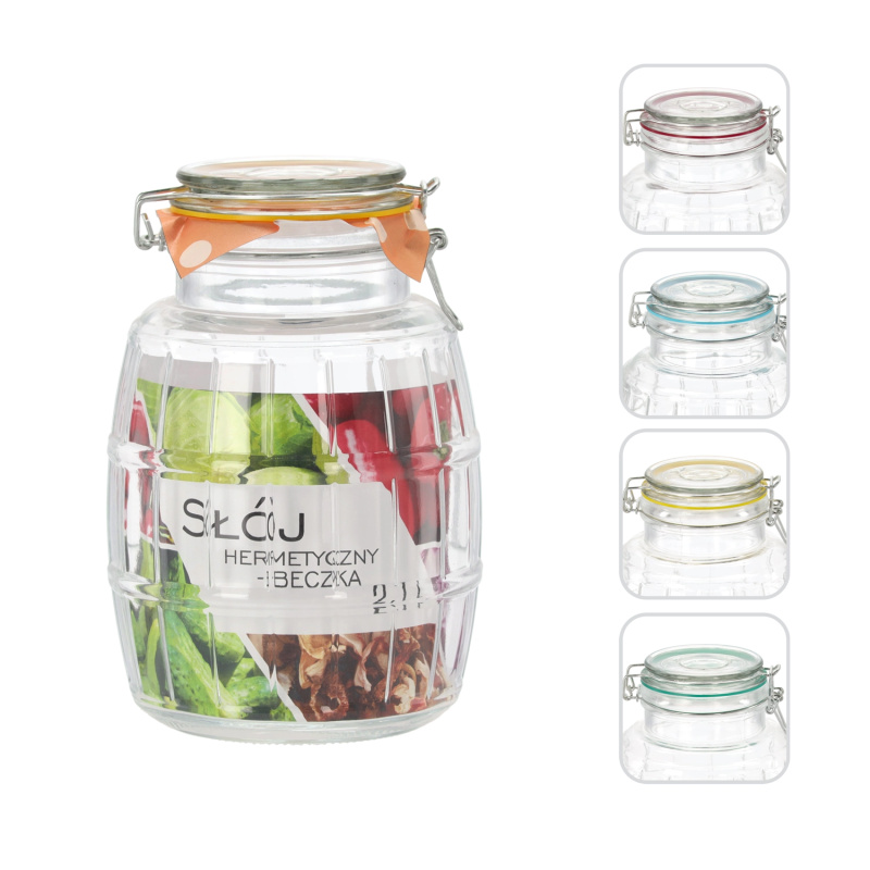 Skleněná dóza 2,1 l hermetická – sud