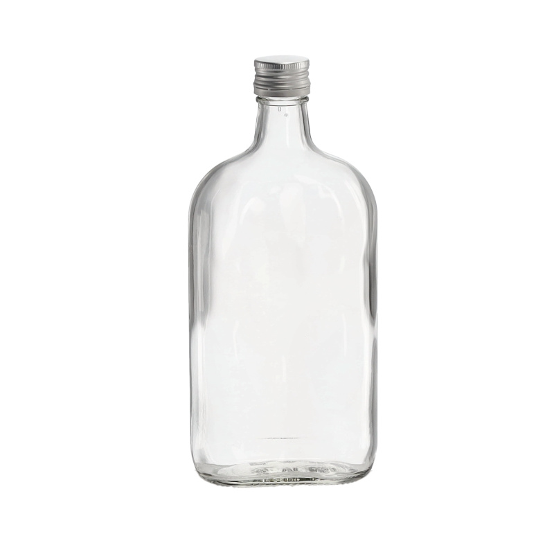 Plochá skleněná láhev 500 ml s hliníkovým šroubovacím uzávěrem