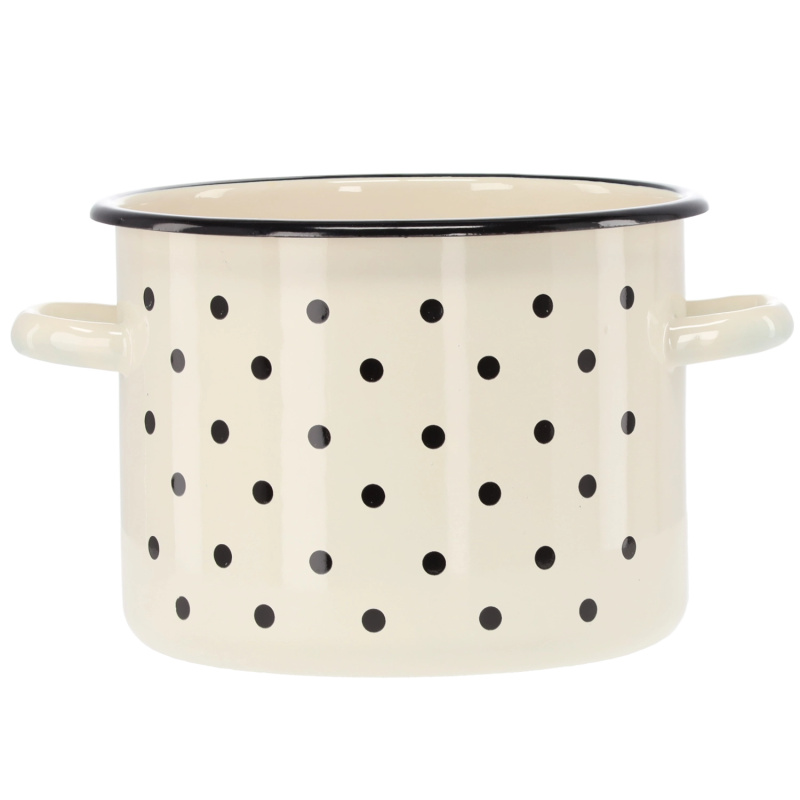 marka niezdefiniowana Emailovaný hrnec 4,5 l 20 cm bílé tečky *3455