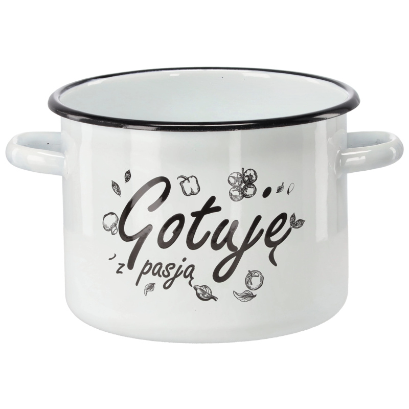 marka niezdefiniowana Emailový hrnec 4,5 l 20 cm bílý VARÍM S VÁŠNÍ *2396