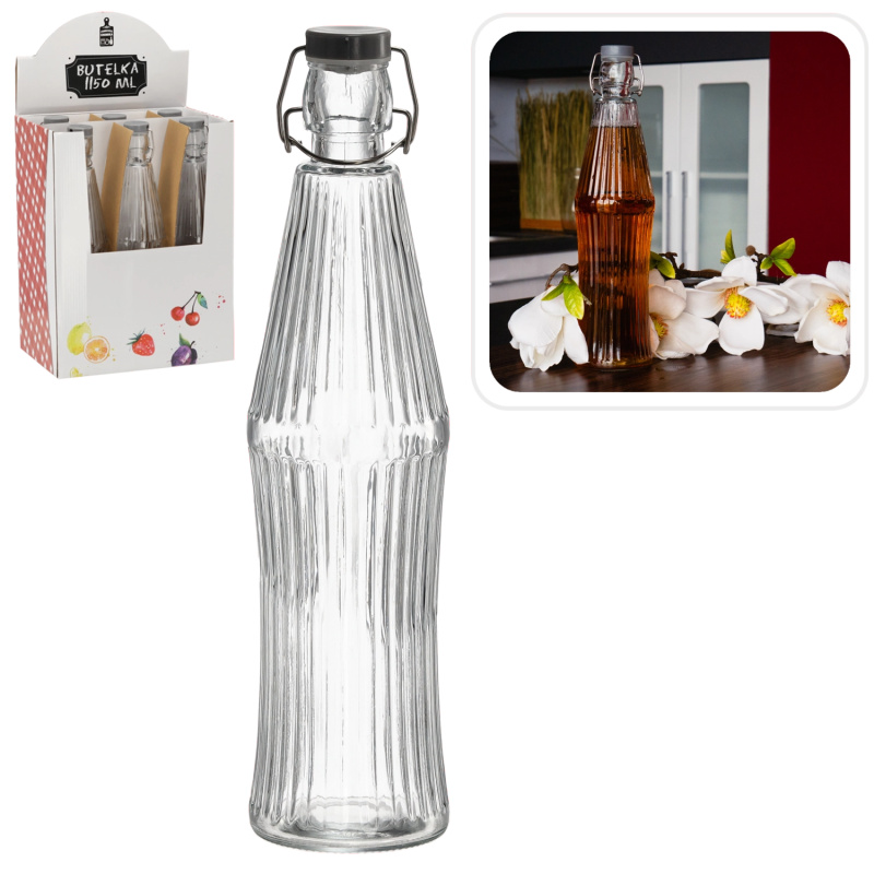Skleněná láhev s mechanickým uzávěrem 1150 ml