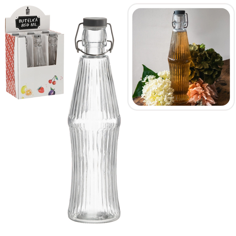 Skleněná láhev 850 ml s mechanickým uzávěrem