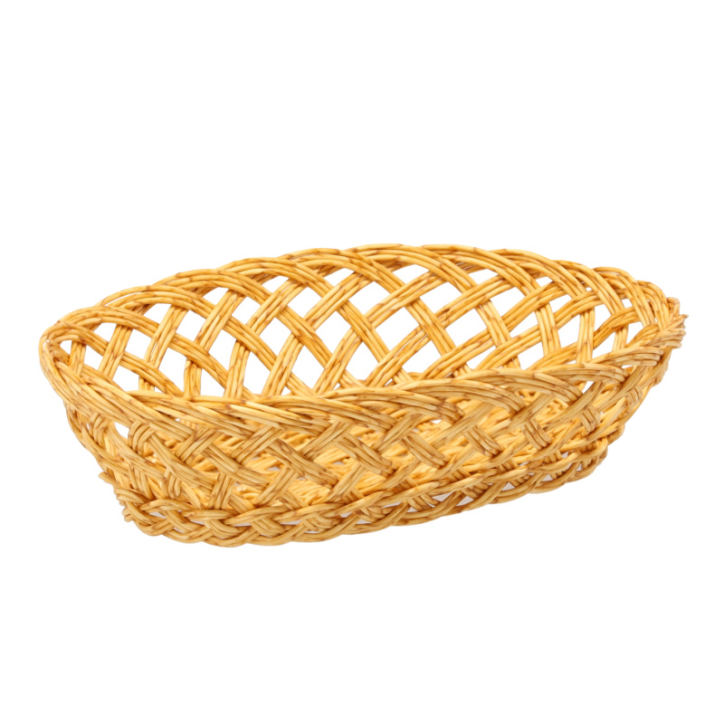 Oválný plastový košík 26 × 19 × 8 cm – hnědý