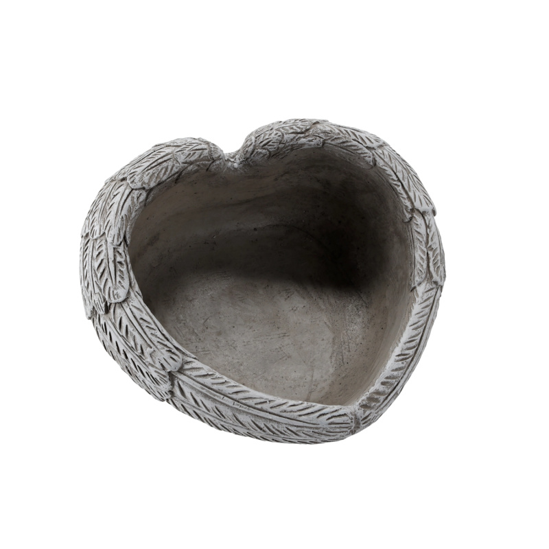 Cementový květináč srdce, šedý 23 × 23 × 12 cm