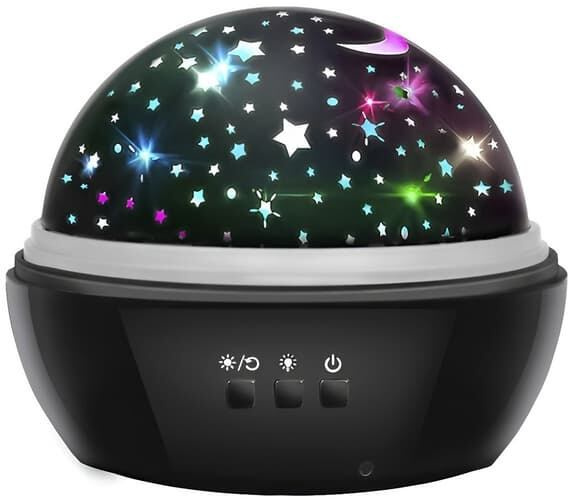 Noční lampa s projektorem – Černá