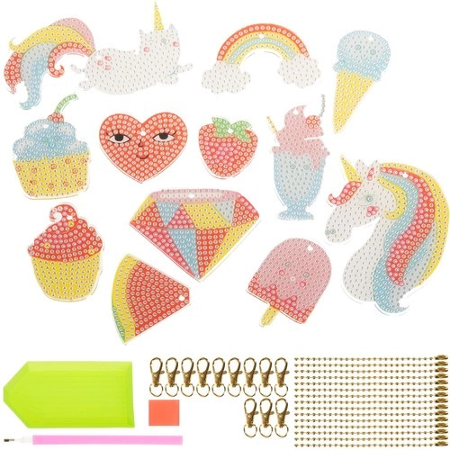 1Mcz DIY 39508 Sada pro výrobu diamantových přívěšků na klíče