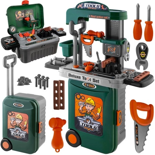Lean Toys sada nářadí v kufru zelená