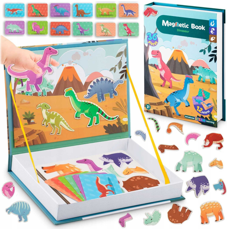 Kruzzel 24730 Magnetické puzzle Dinosauři