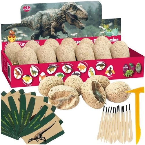 Kruzzel 24982 Sada pro malé archeology dinosauří vejce 12 ks
