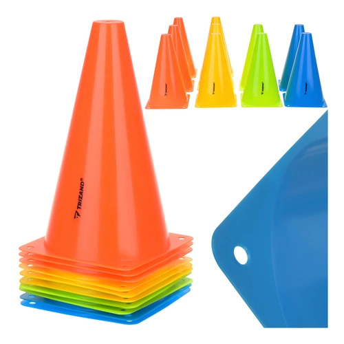Tréninkové kužely 10 ks TRIZAND 23 cm – barevné sportovní značky