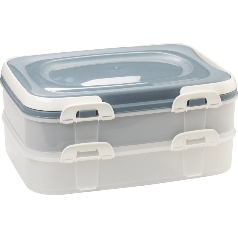 Plastový přenosný box na potraviny 2 patra