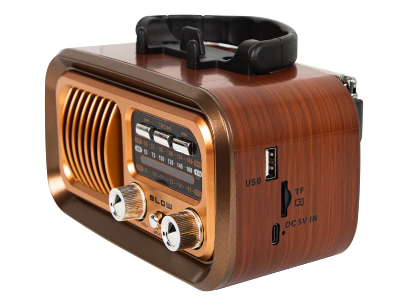 Retro rádio s Bluetooth, FM a solárním nabíjením - BLOW RA-16