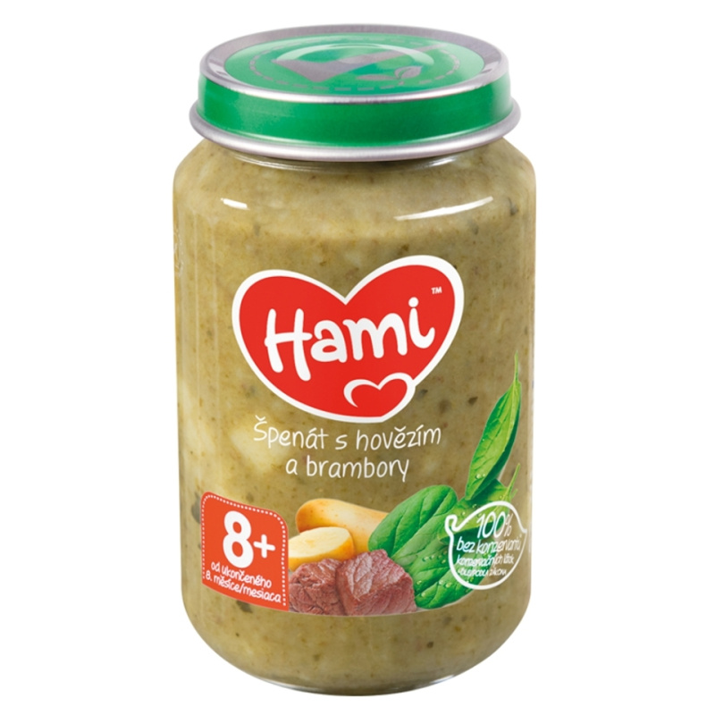 Hami Příkrm špenát s hovězím a brambory