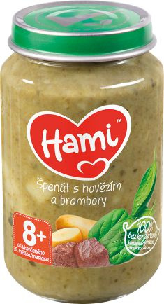 Hami Příkrm špenát s hovězím a brambory