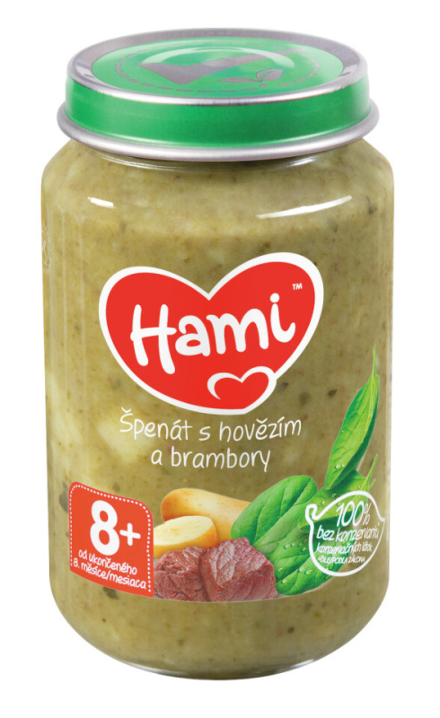 Hami Příkrm špenát s hovězím a brambory