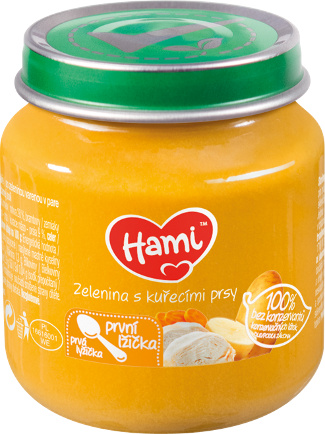 HAMI Zelenina s kuřecími prsy od 4.měsíce 125 g