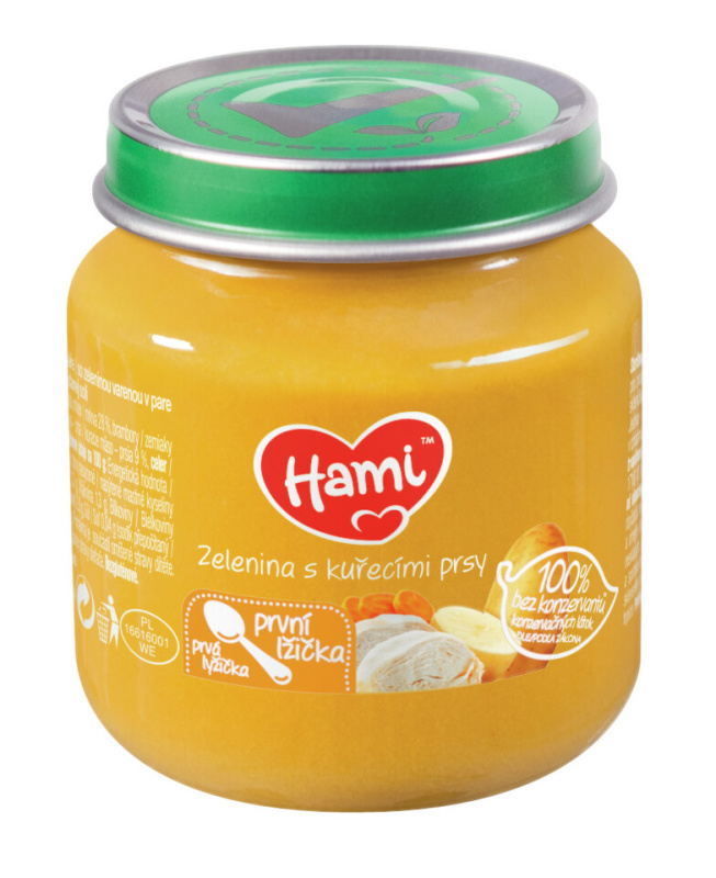 HAMI Zelenina s kuřecími prsy od 4.měsíce 125 g
