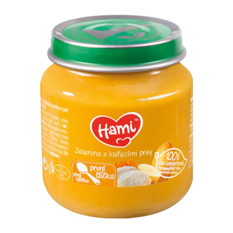 HAMI Zelenina s kuřecími prsy od 4.měsíce 125 g