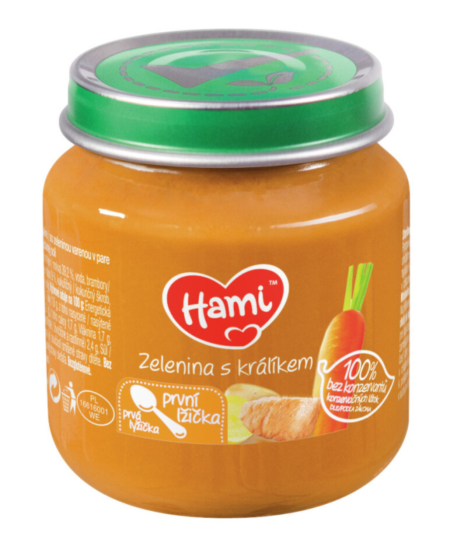 HAMI Zelenina s králíkem od 4.měsíce 125 g