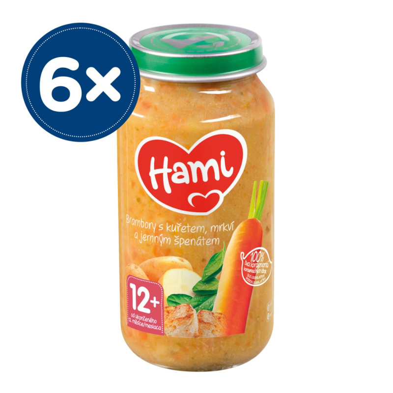 Hami Příkrm brambory s kuřetem, mrkví a jemným špenátem