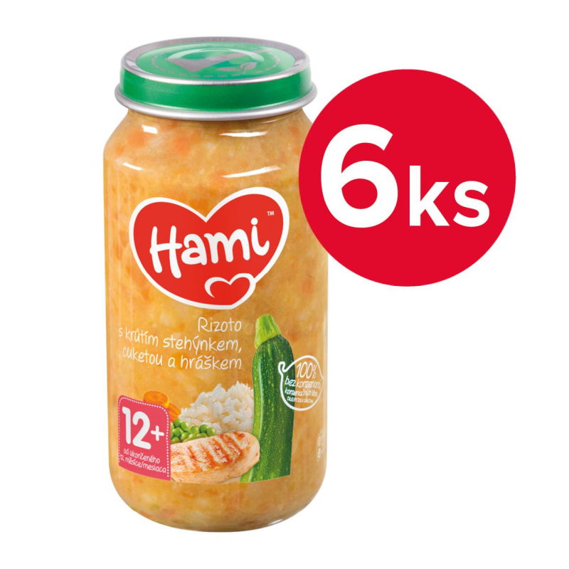 Hami Příkrm rizoto s krůtím stehýnkem, cuketou a hráškem