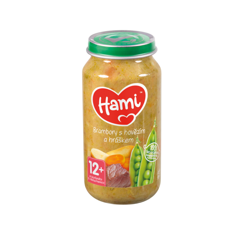 HAMI Masozeleninový příkrm brambory s hovězím a hráškem 250 g