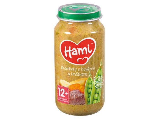 HAMI Masozeleninový příkrm brambory s hovězím a hráškem 250 g