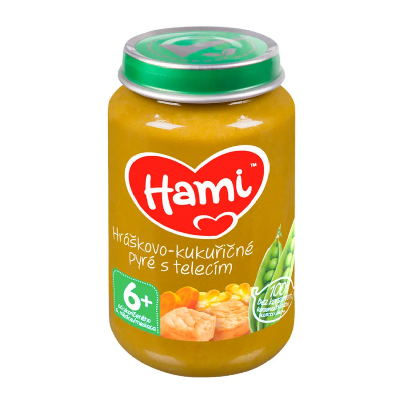 HAMI Hráškovo-kukuřičné pyré s telecím od 6.měsíce 200 g