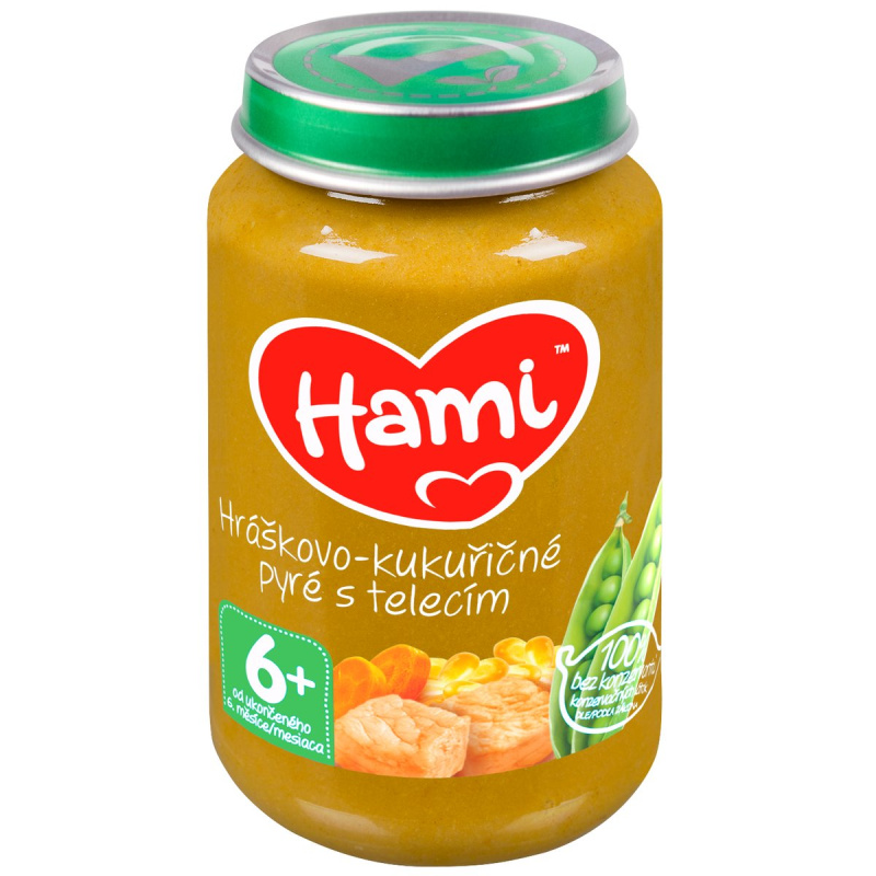 Hami Příkrm hráškovo-kukuřičné pyré s telecím