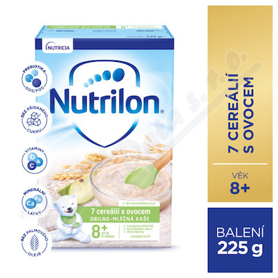 NUTRILON Obilno-mléčná kaše 7 cereálií s ovocem od 8.měsíce 225 g