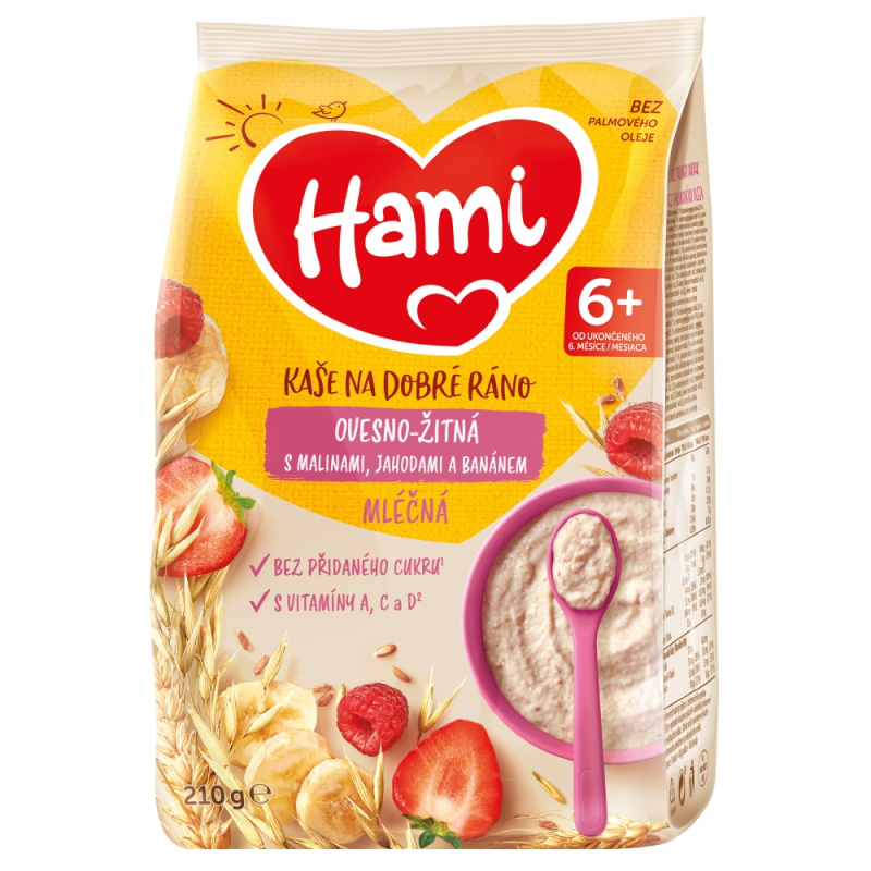 HAMI ml kaše 210g oves ban,jah,mal 6m