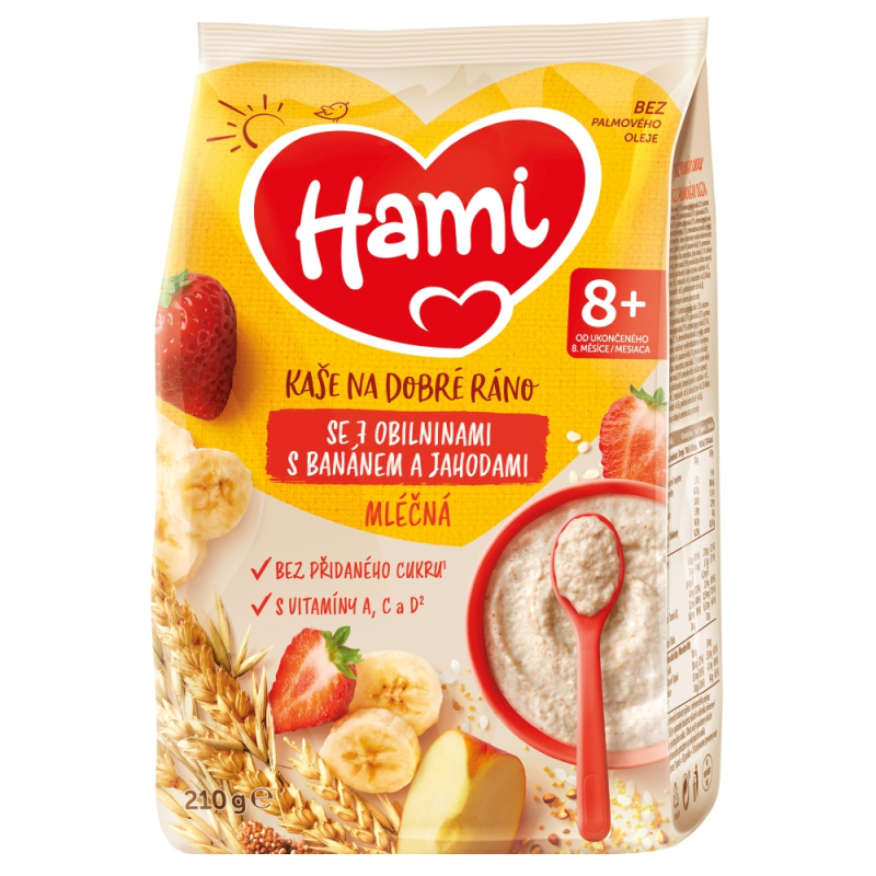 HAMI ml kaše 210g 7 obil ban a jah 8m
