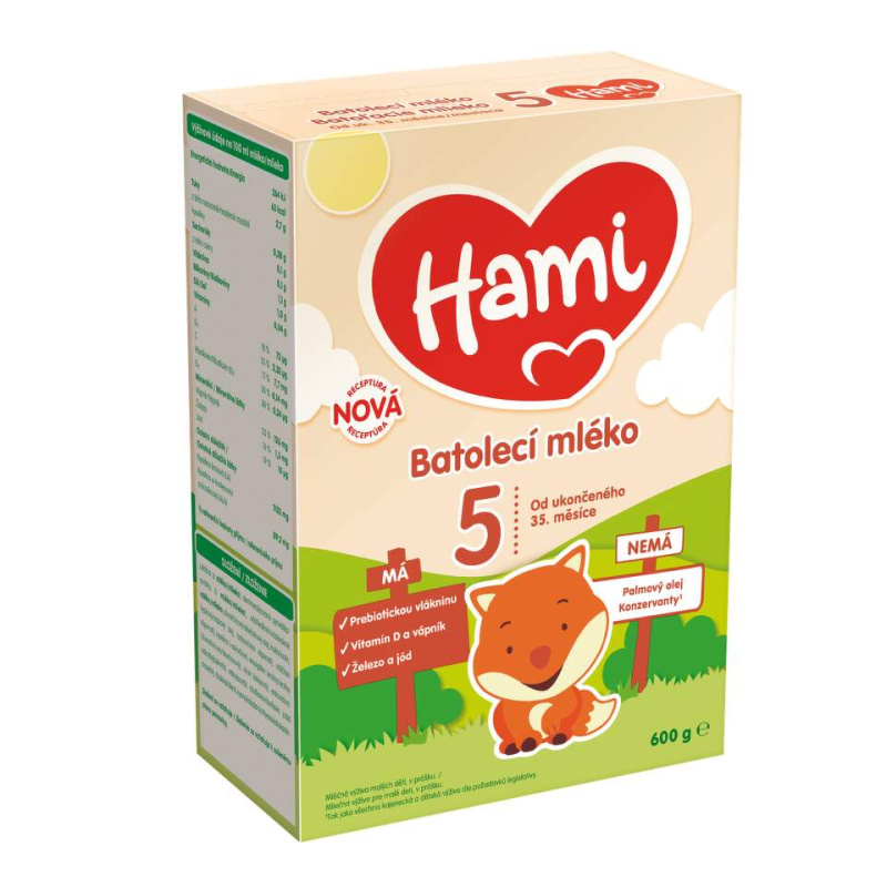HAMI 5 Batolecí mléko od ukončeného 35.měsíce 600 g