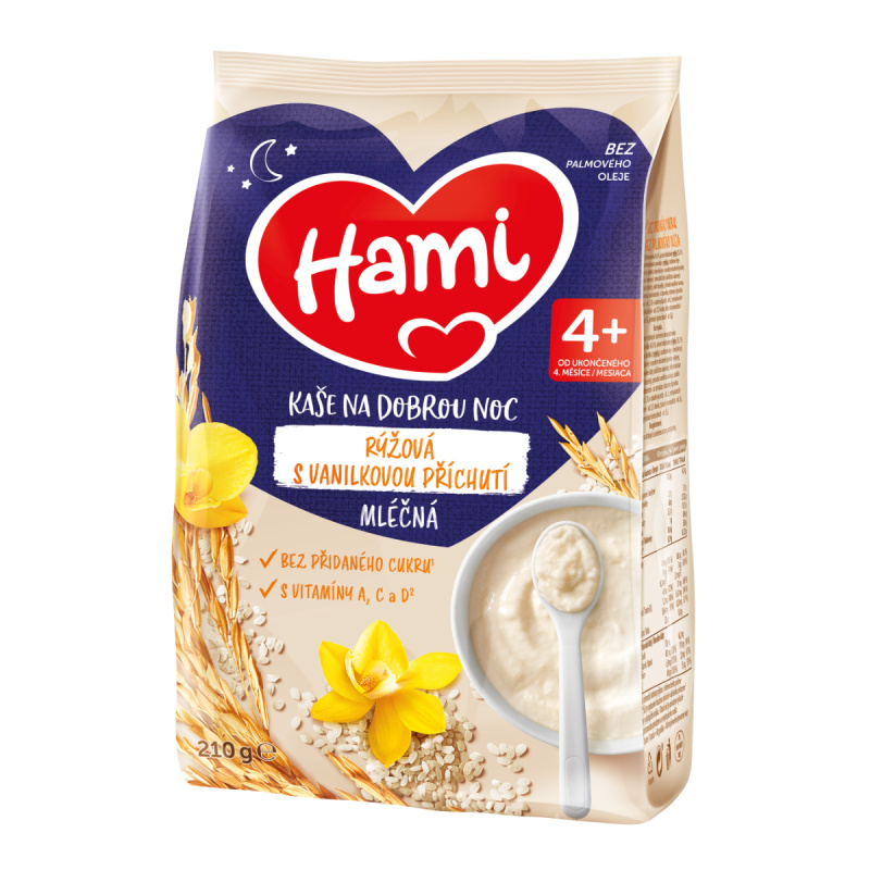 HAMI DN Mléčná kaše rýžová s vanilkovou příchutí 6m+ 210 g