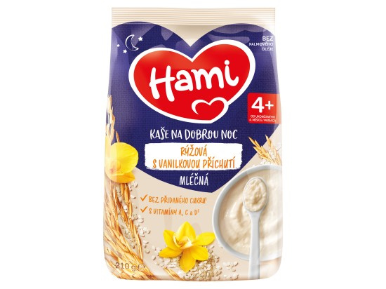 HAMI DN Mléčná kaše rýžová s vanilkovou příchutí 6m+ 210 g