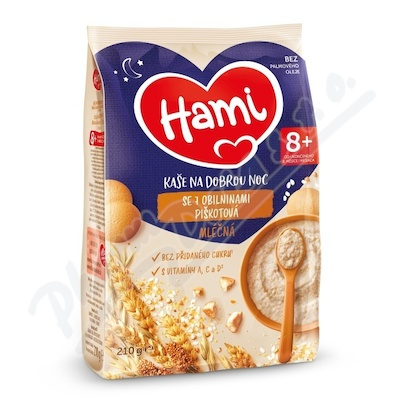 HAMI Mléčná kaše se 7 obilninami piškotová 8m+  210 g