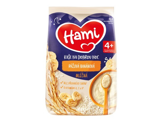 HAMI Mléčná kaše rýžová banánová na Dobrou noc 4m+ 210 g