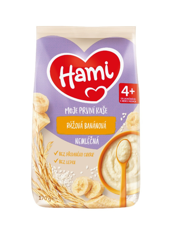 HAMI Nemléčná kaše rýžová banánová 4m+ 170 g