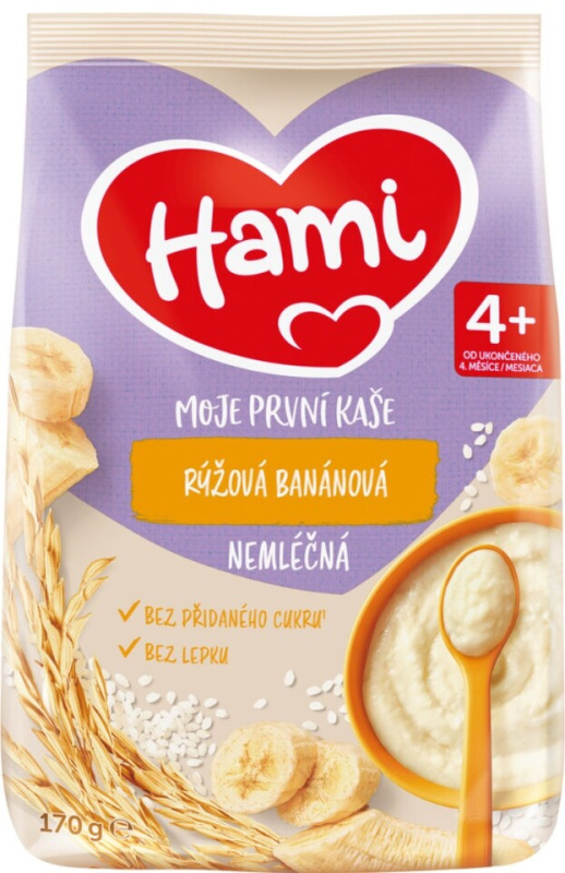 HAMI Nemléčná kaše rýžová banánová 4m+ 170 g