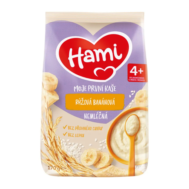 HAMI Nemléčná kaše rýžová banánová 4m+ 170 g