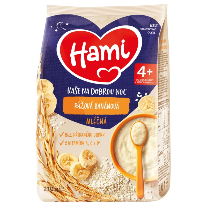 Hami Mléčná kaše rýžová banánová na dobrou noc