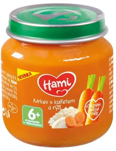 Hami Mrkev s kuřetem a rýží 6m+ 125 g