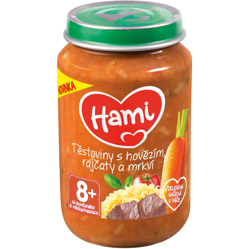 Hami Příkrm těstoviny s hovězím, rajčaty a mrkví