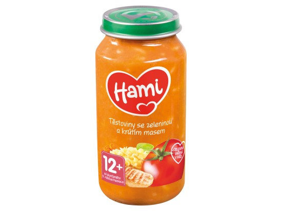 HAMI Masozeleninový příkrm těstoviny s krůtou 250 g